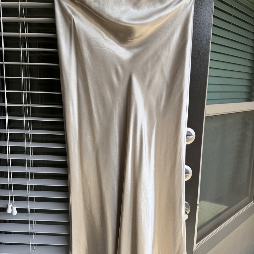 Elegant Cream Satin Dress